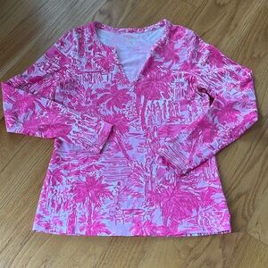 Lilly Pulitzer Kayleigh top size small paradise pink rule breakers